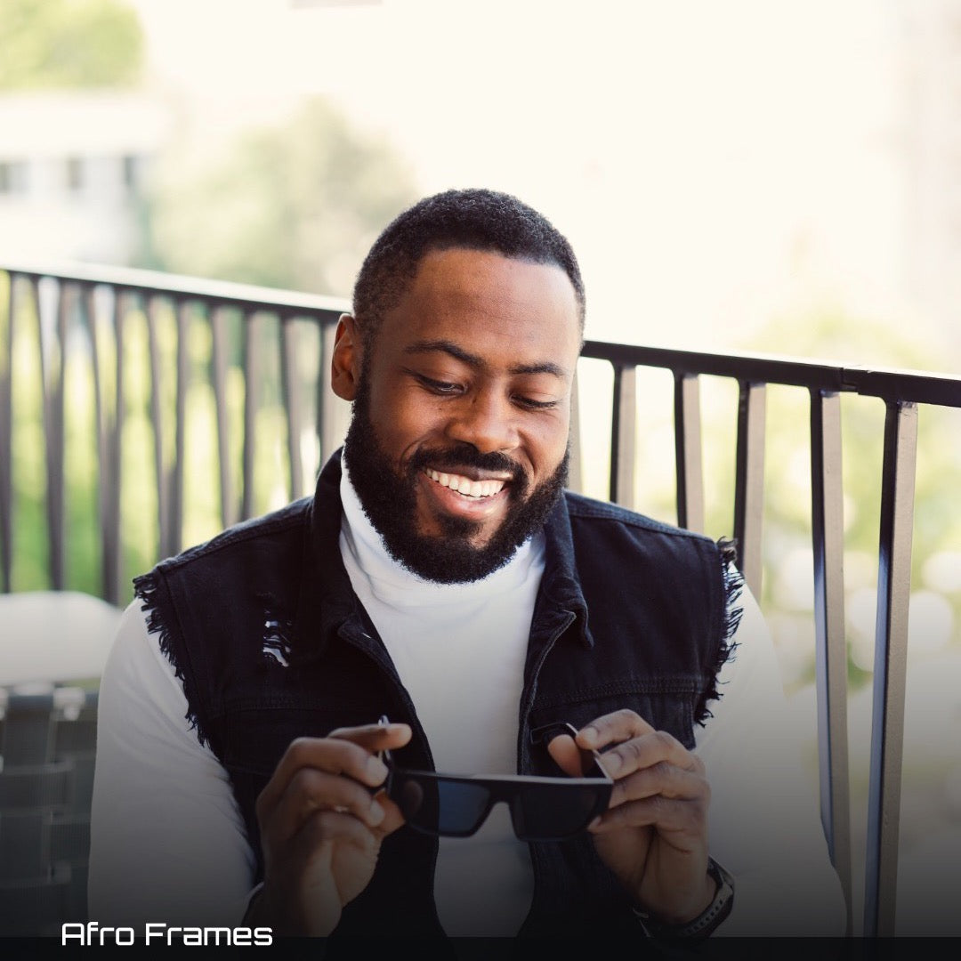 Afro Frames The Blacked Edition worn outdoors
