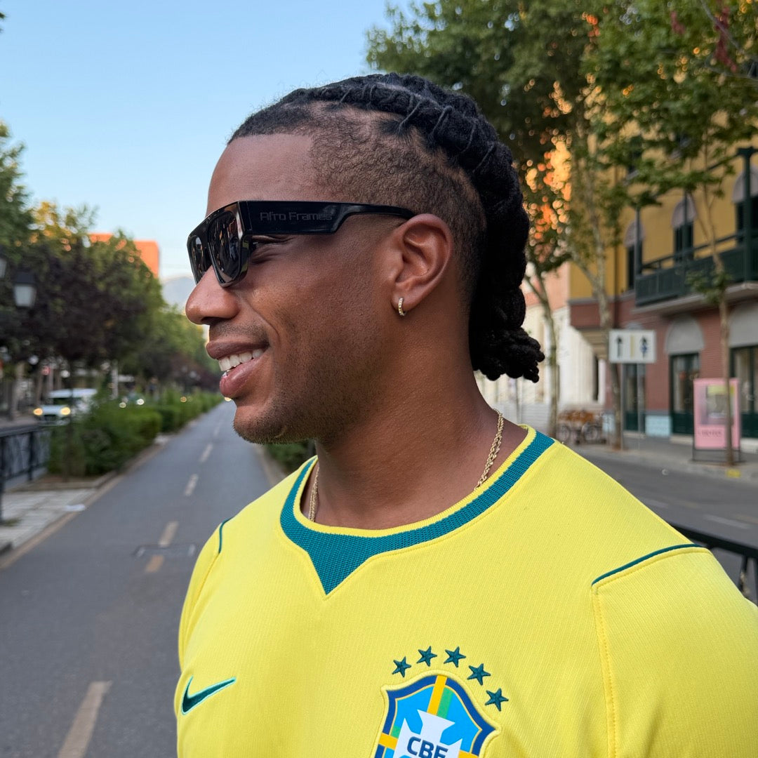 Afro Frames The Blacked Edition worn outdoors