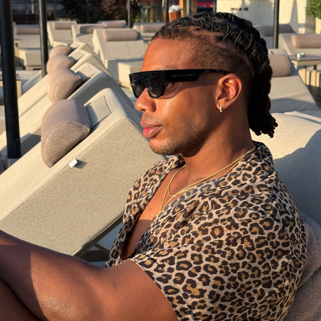Afro Frames The Blacked Edition worn outdoors